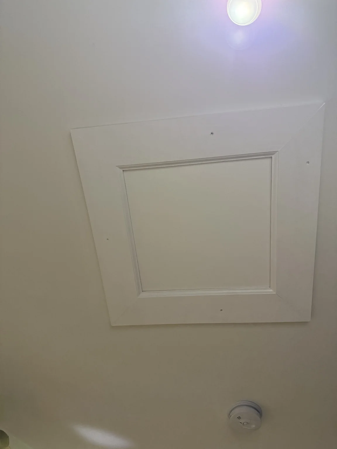 Finished ceiling access panel and trim