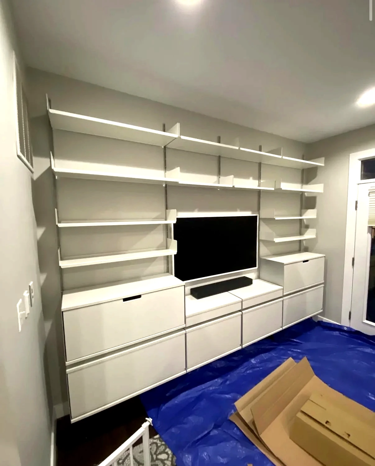 TV and entertainment storage installation