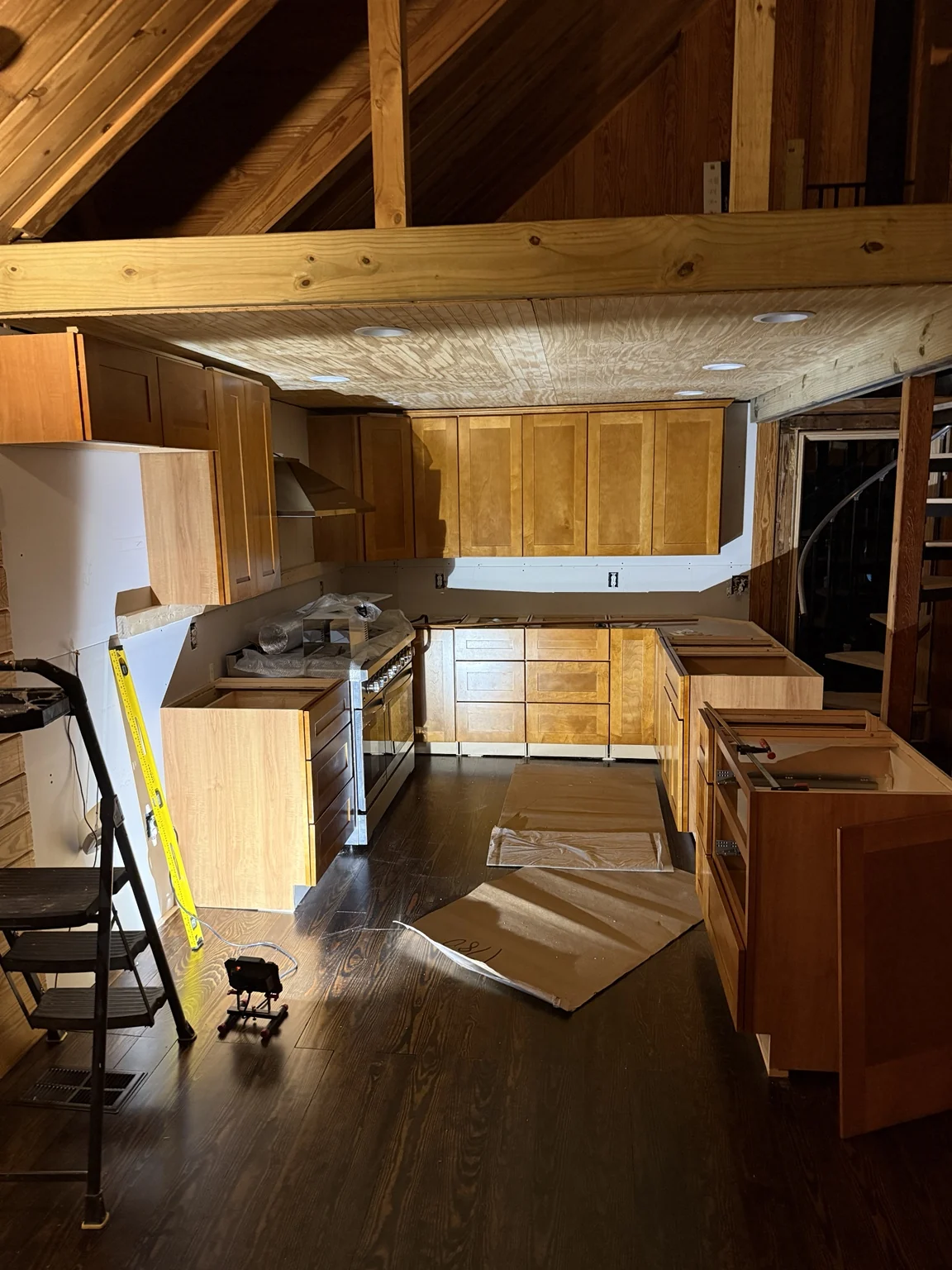 Kitchen installation in progress